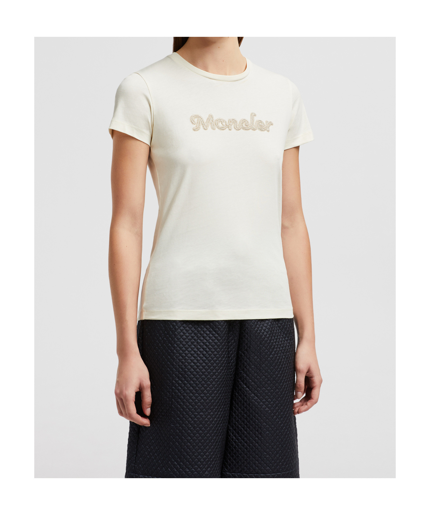 Moncler Short-sleeved Cotton T-shirt In White