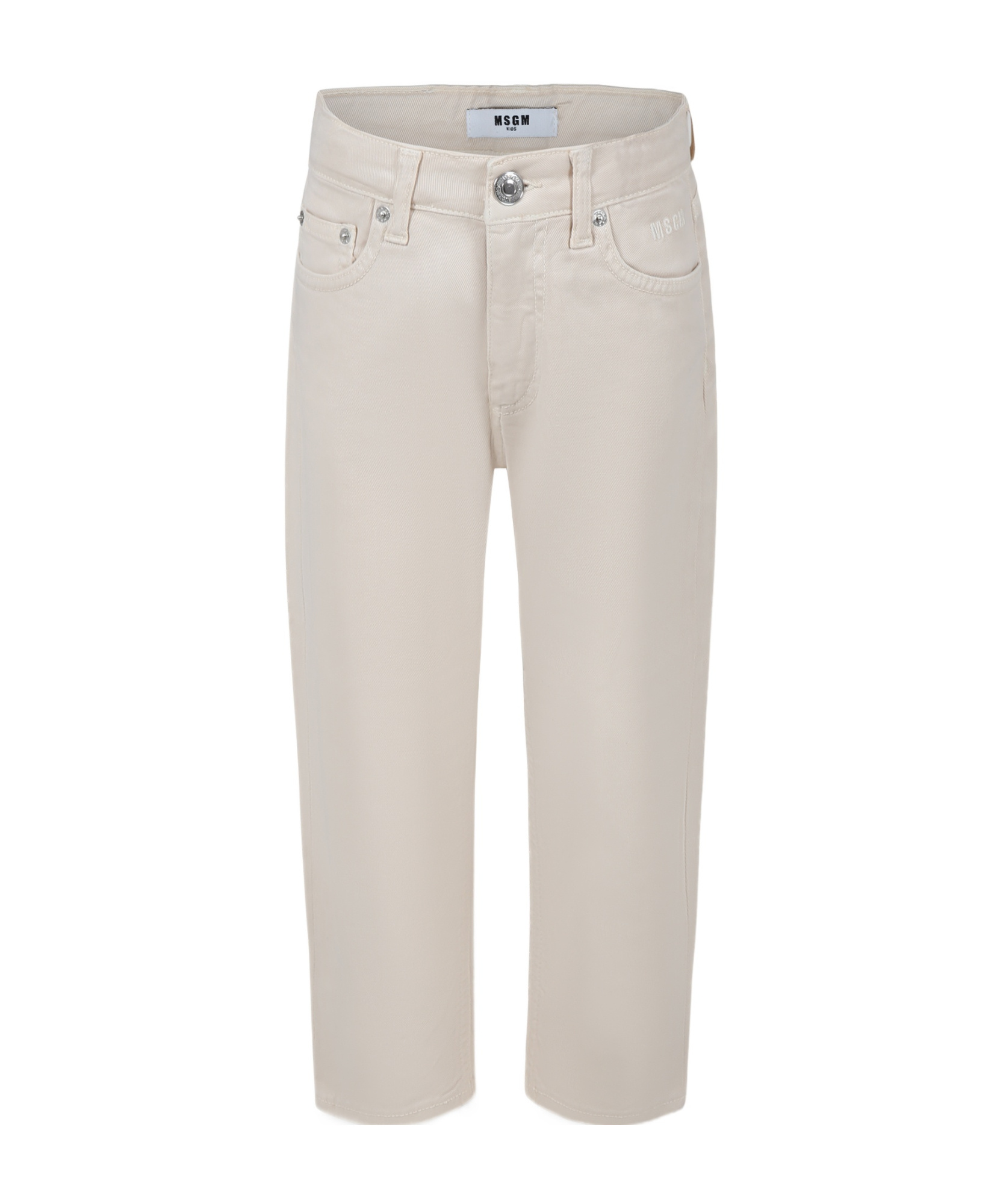 MSGM LOGO-EMBROIDERED JEANS