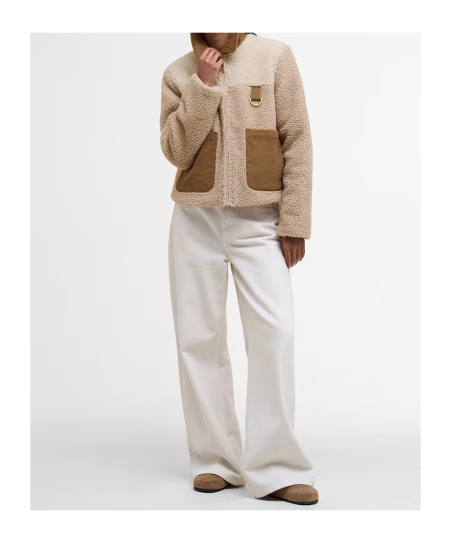 Barbour Corduroy-collar Jacket In Neutral