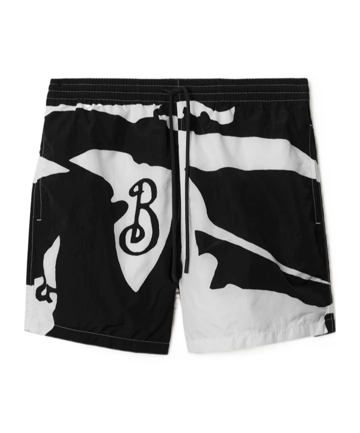 Burberry Ekd Swim Shorts In Black