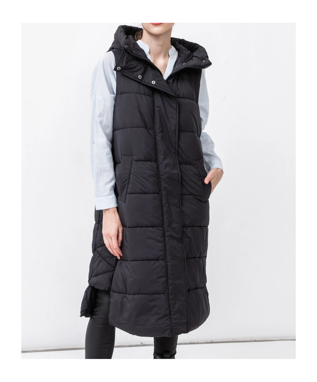 Christopher Esber Long Down Vest In Black