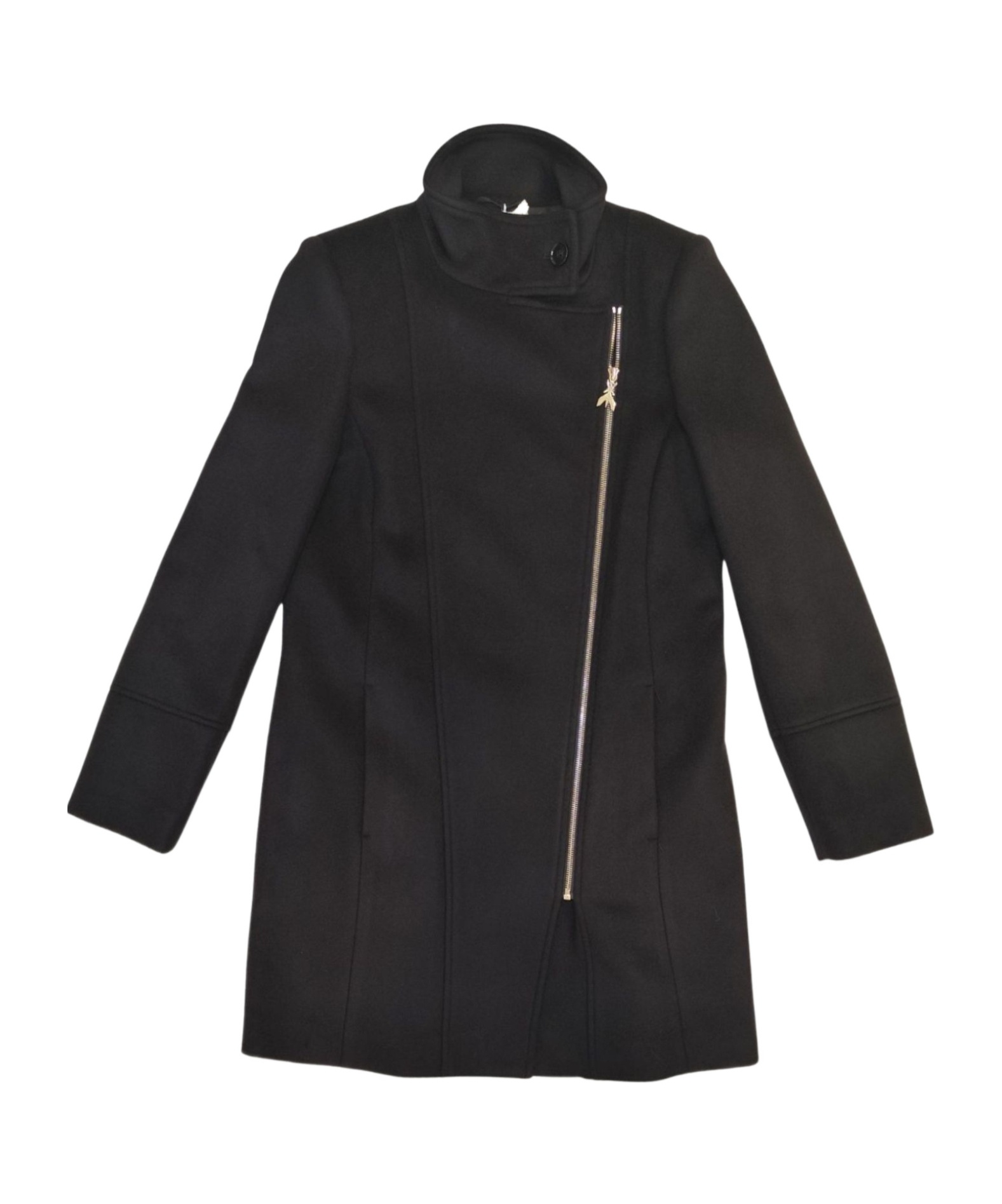 Patrizia Pepe High Collar Coat In Black