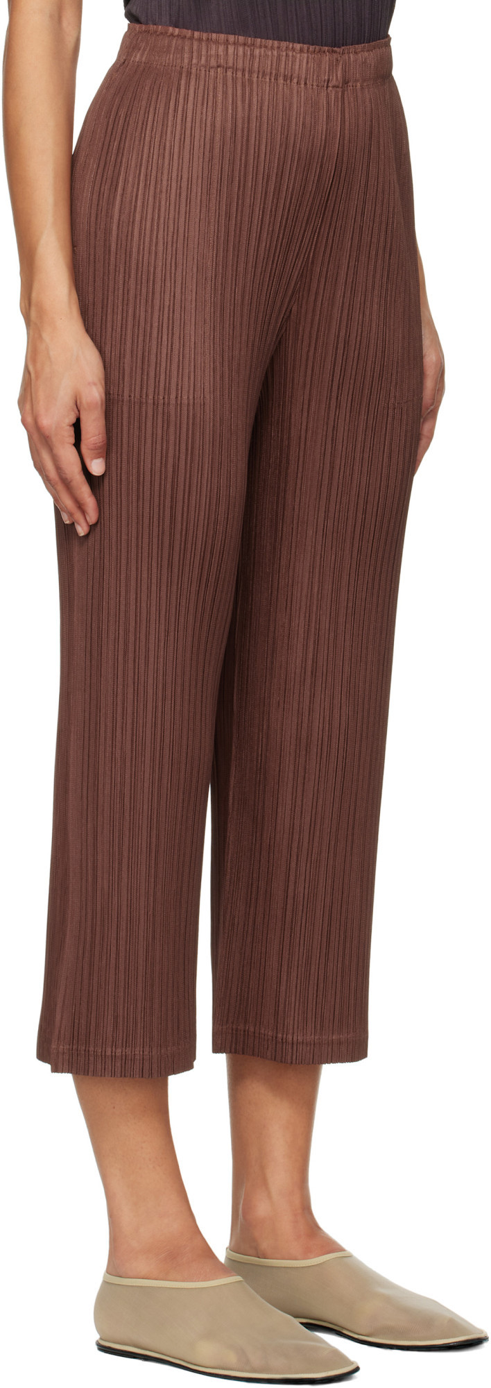 Issey Miyake Burgundy Thicker Bottoms 2 Trousers In Red