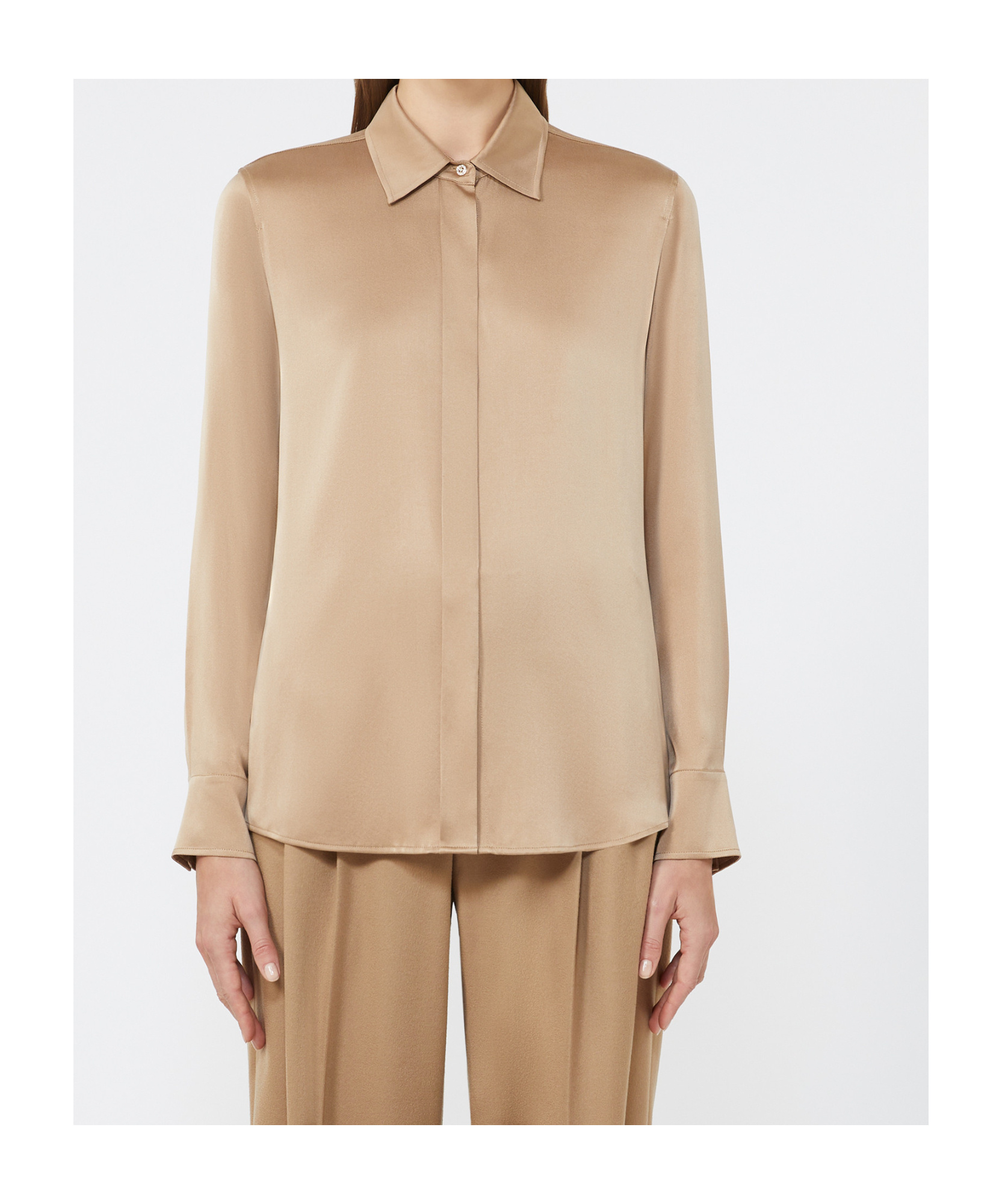 Max Mara Long Sleeve Shirt In Brown