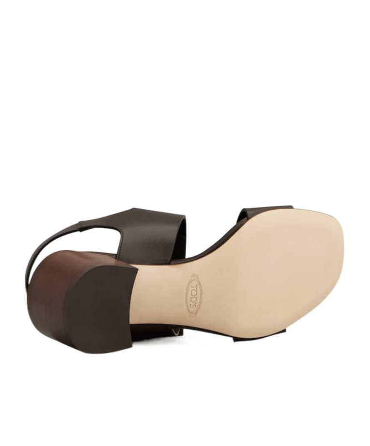 Shop Tod's 55mm Leather Sandals In Black