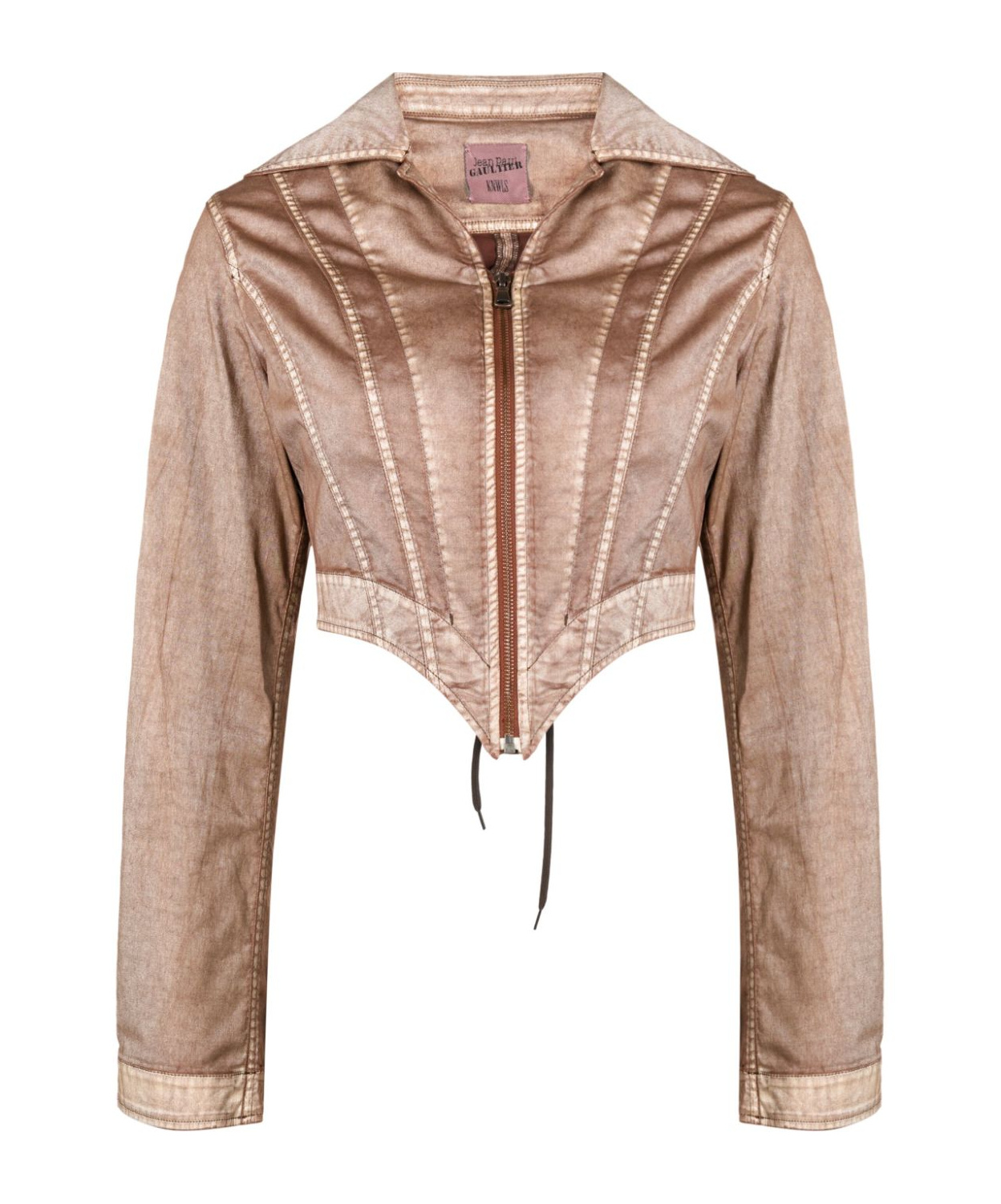 Jean Paul Gaultier Brown Knwls Edition Jacket In Nude