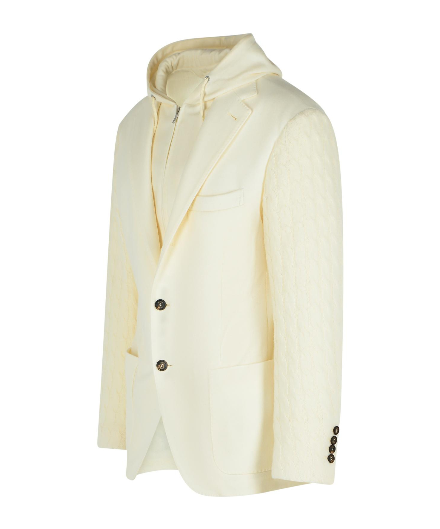 Eleventy Ivory Wool And Cashmere Blazer Men In Black