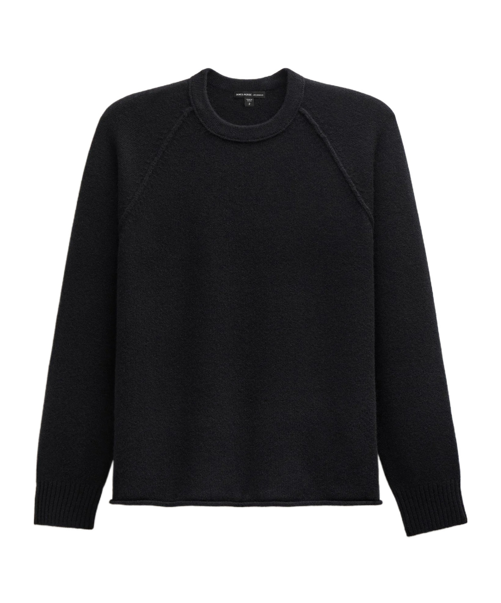 James Perse Round Neck Long-sleeved Sweater In Black
