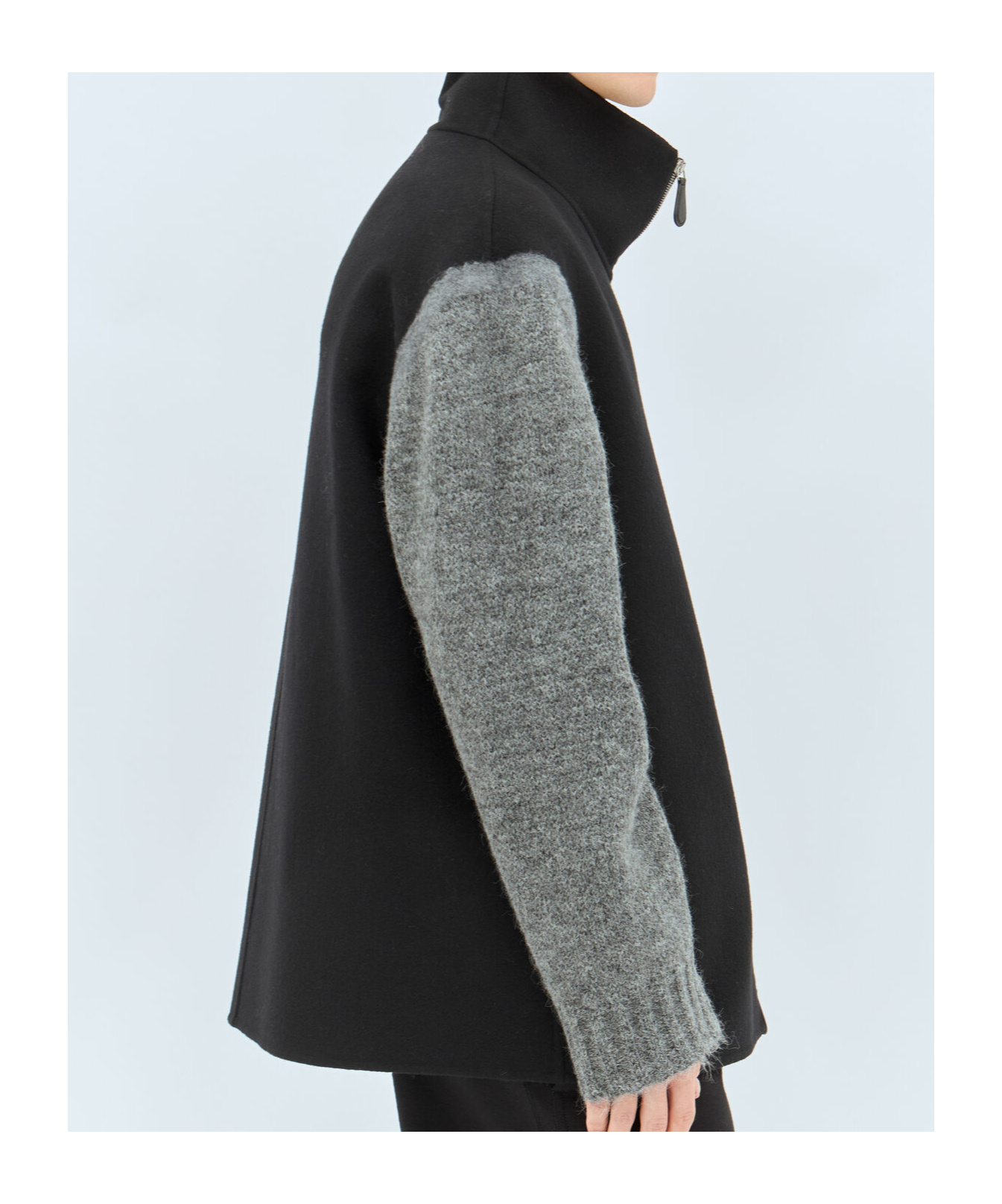Jil Sander Blended Sleeve Jacket In Black