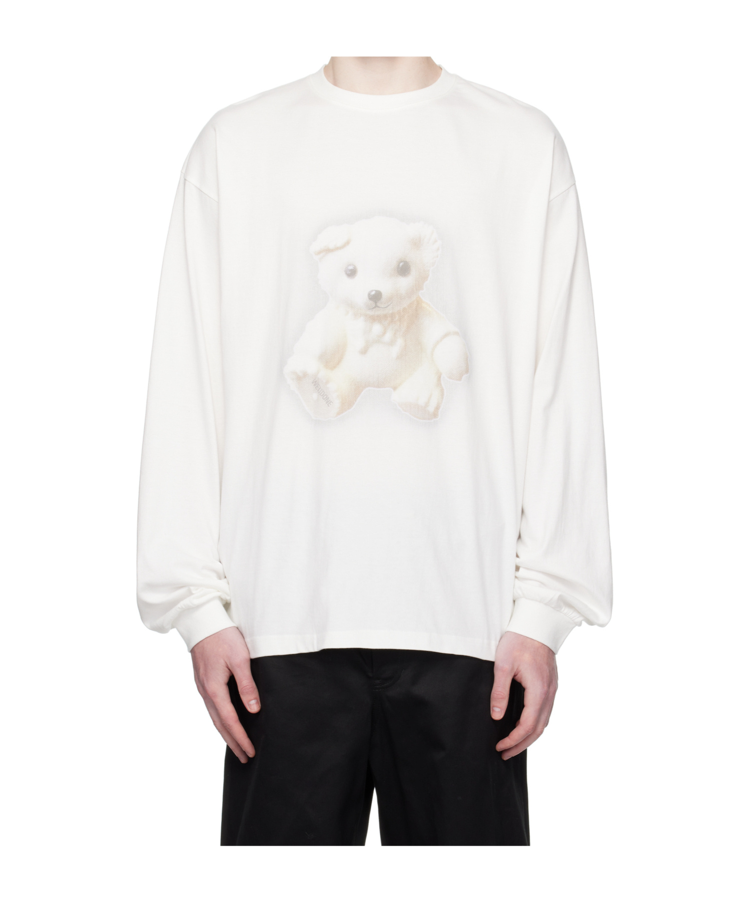 We11 Done Glow Teddy Long-sleeved T-shirt In White