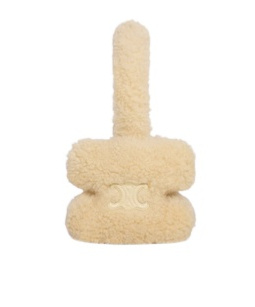Celine Pattern Wool Earmuffs In Nude