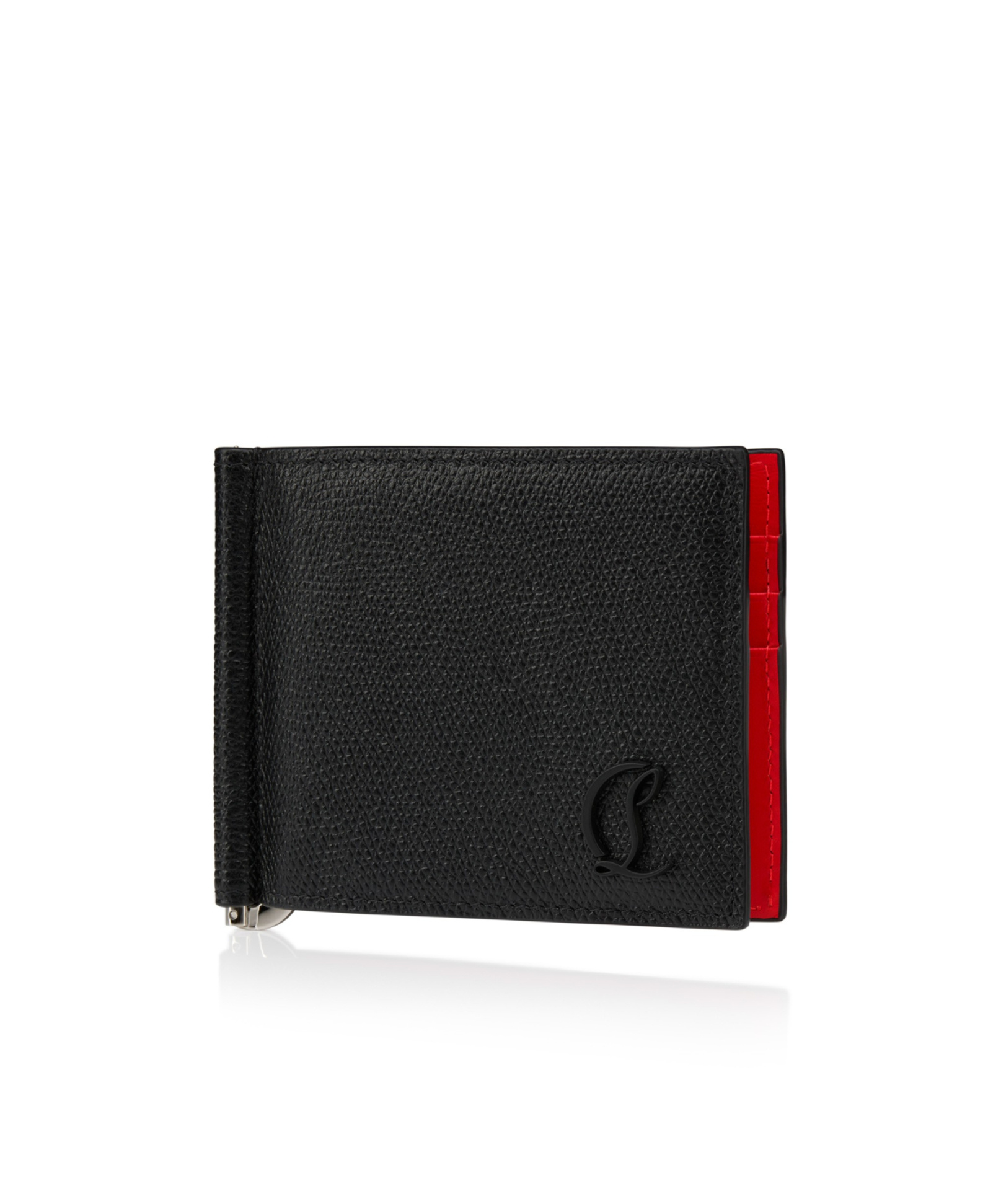 Christian Louboutin Mooncrest Calfskin Bifold Wallet With Money Clip In Black