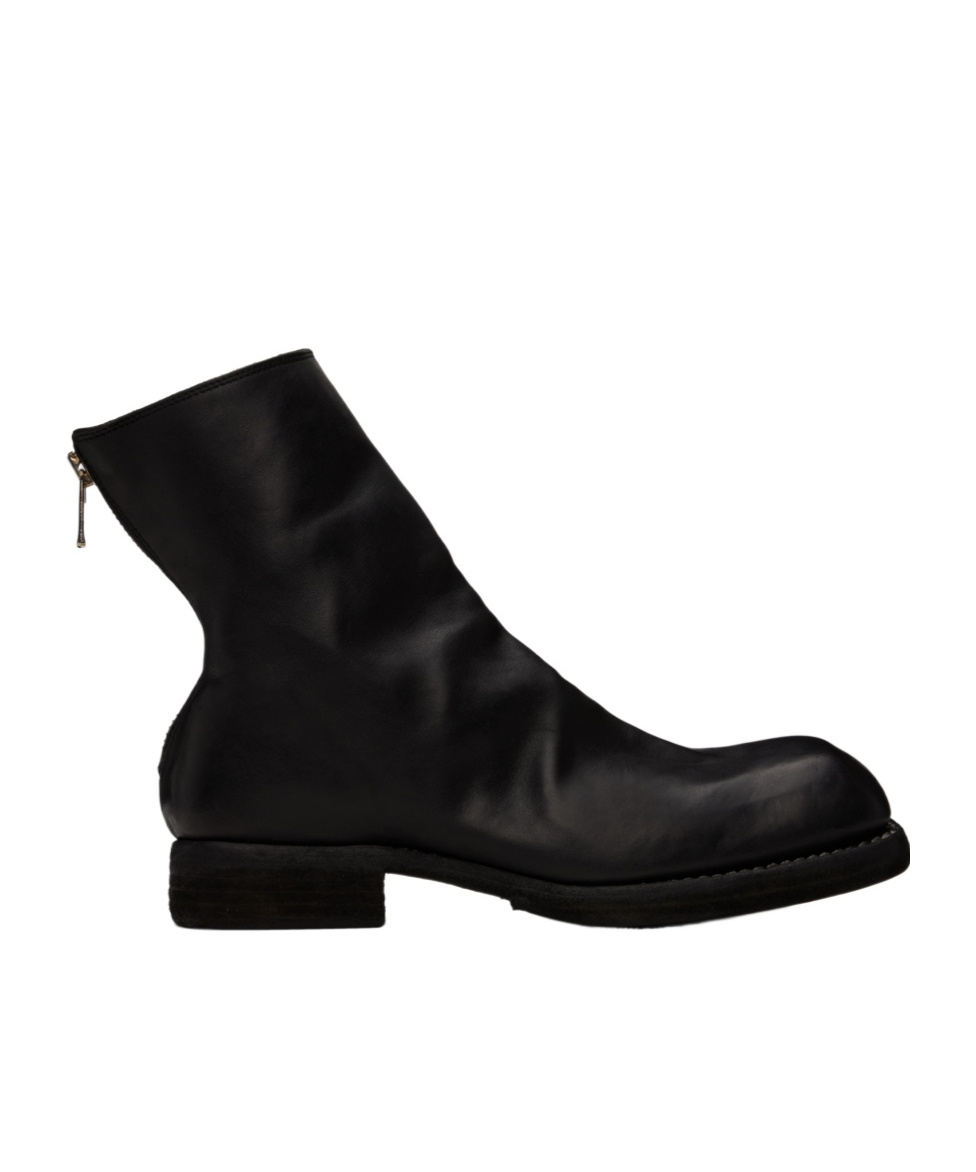 Guidi Square-toed Zippered Boots In Black