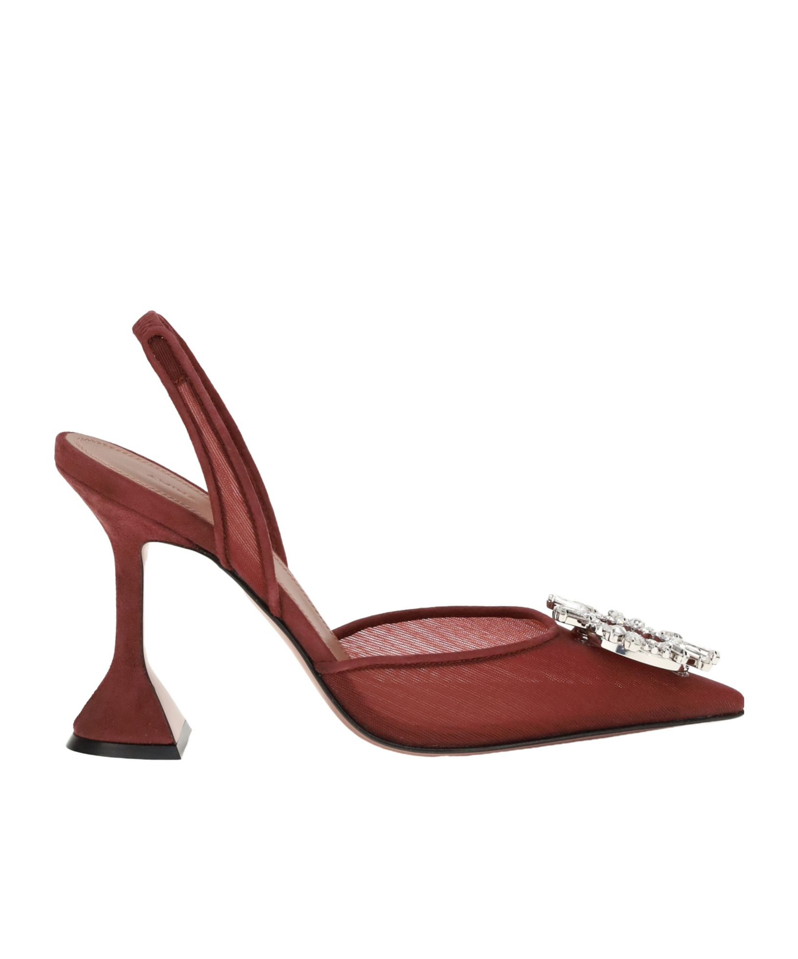 Amina Muaddi Scarpe Con Tacco Begum In Rete Rosso Tiziano  Donna In Red