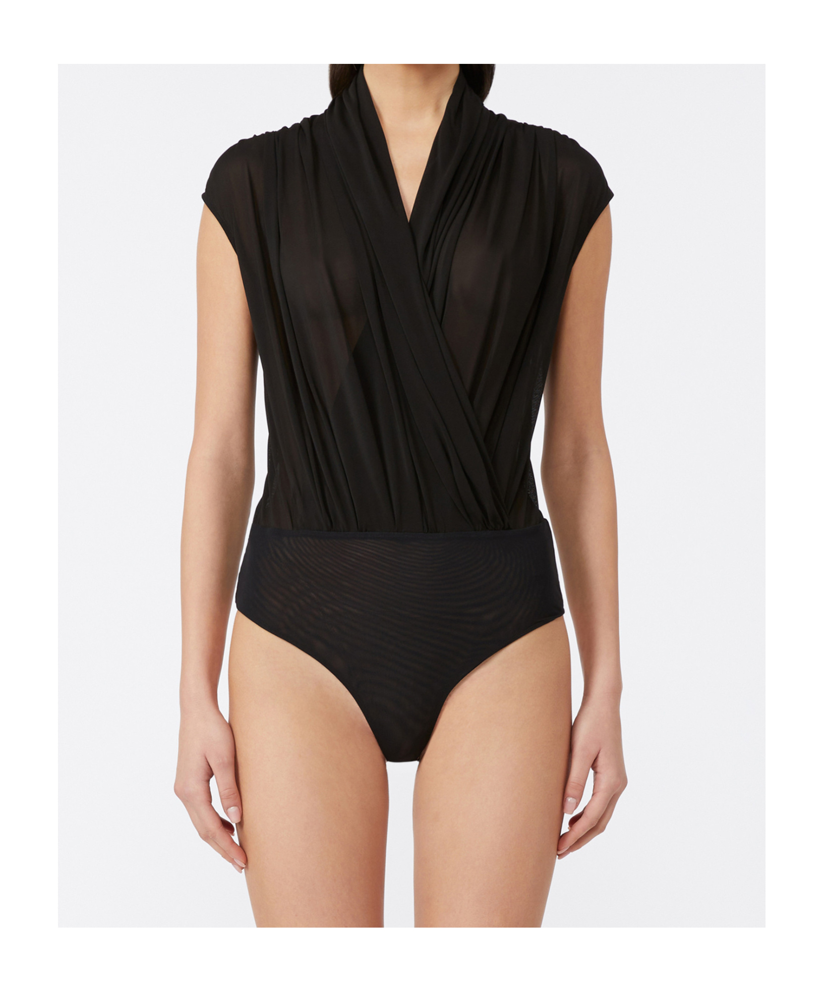 Max Mara V-neck Sleeveless Bodysuit In Black
