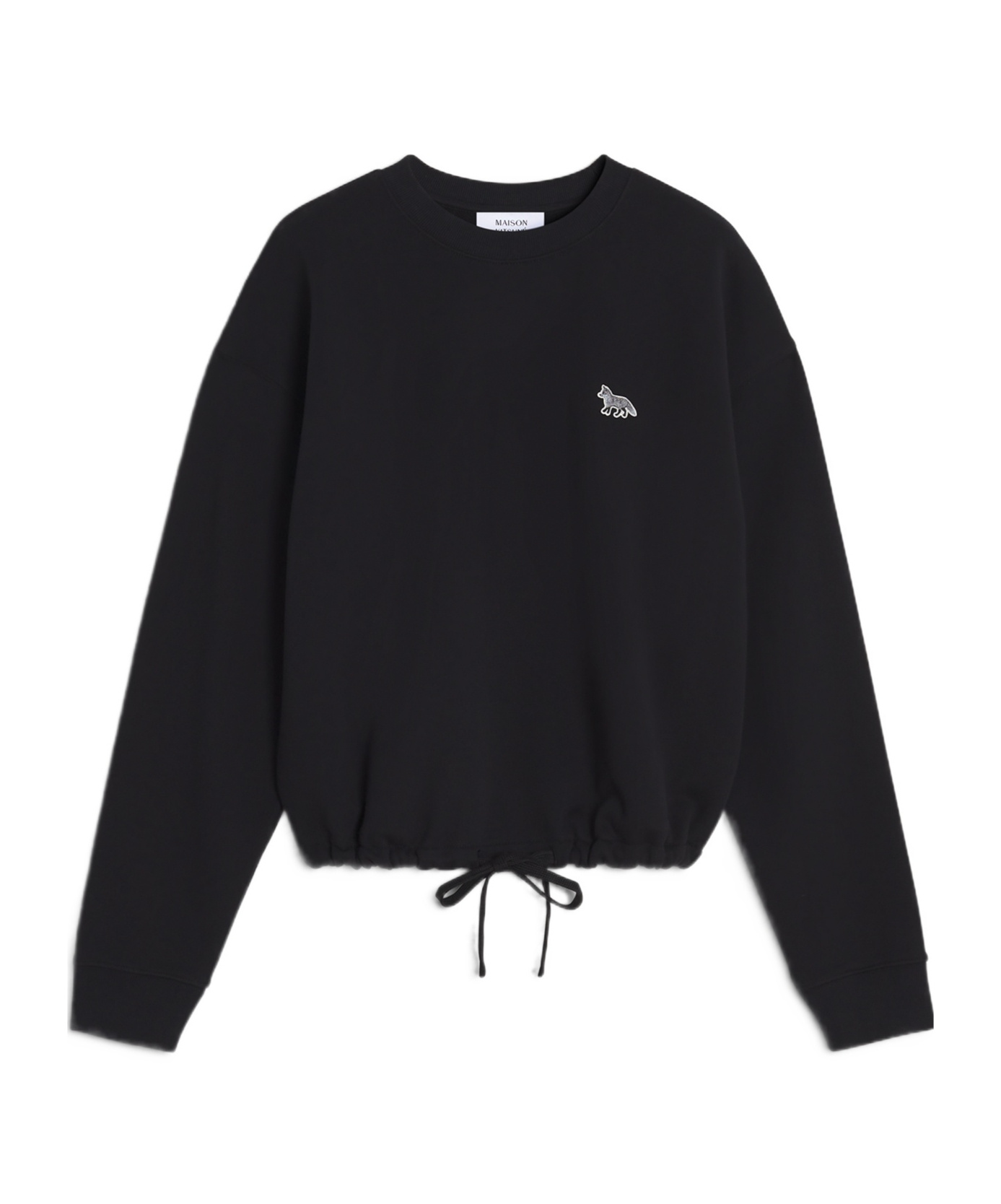 Maison Kitsuné Baby Fox Patch Drawstring Comfort Sweatshirt In Black