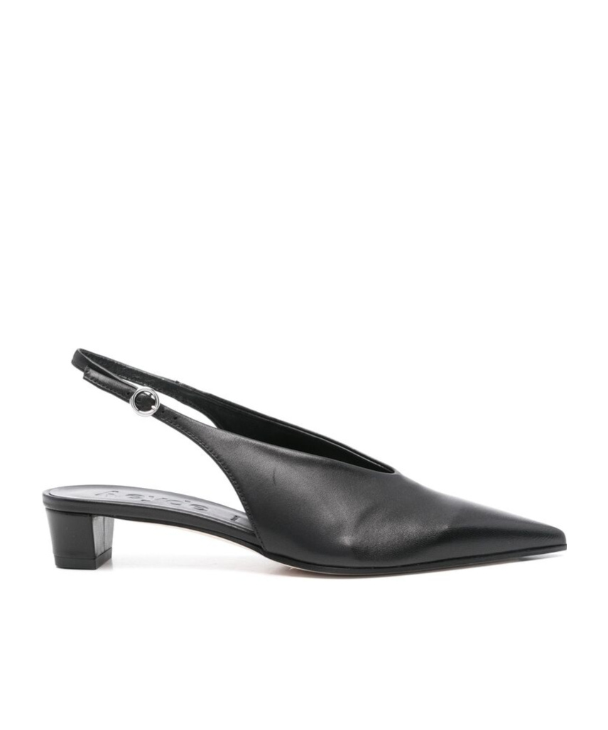 Aeyde Pointed Low-heeled Sandals In Black