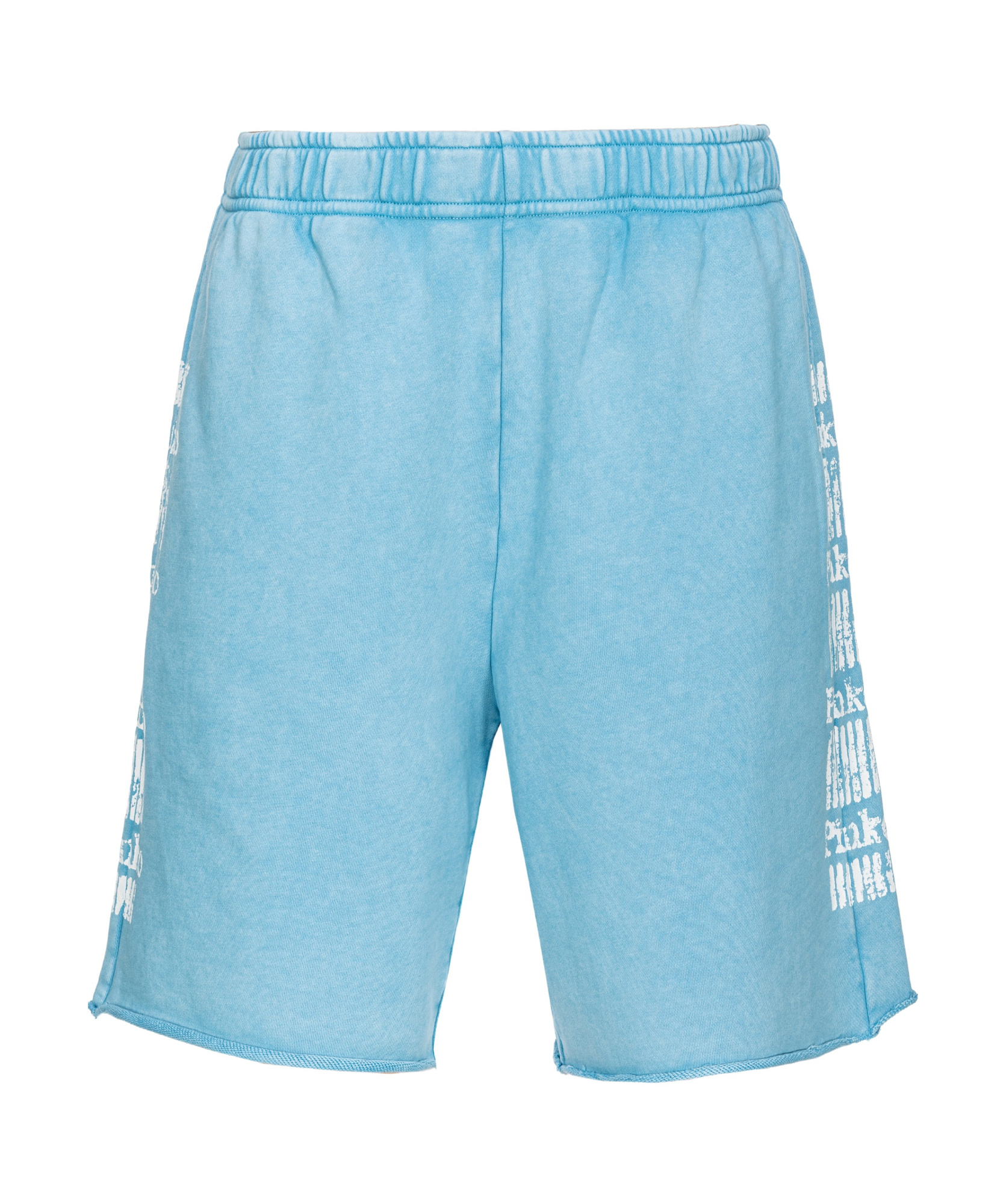 Pinko Light Blue Shorts With Elastic Waist And Logo Print On The Legs In Cotton Woman In Blue