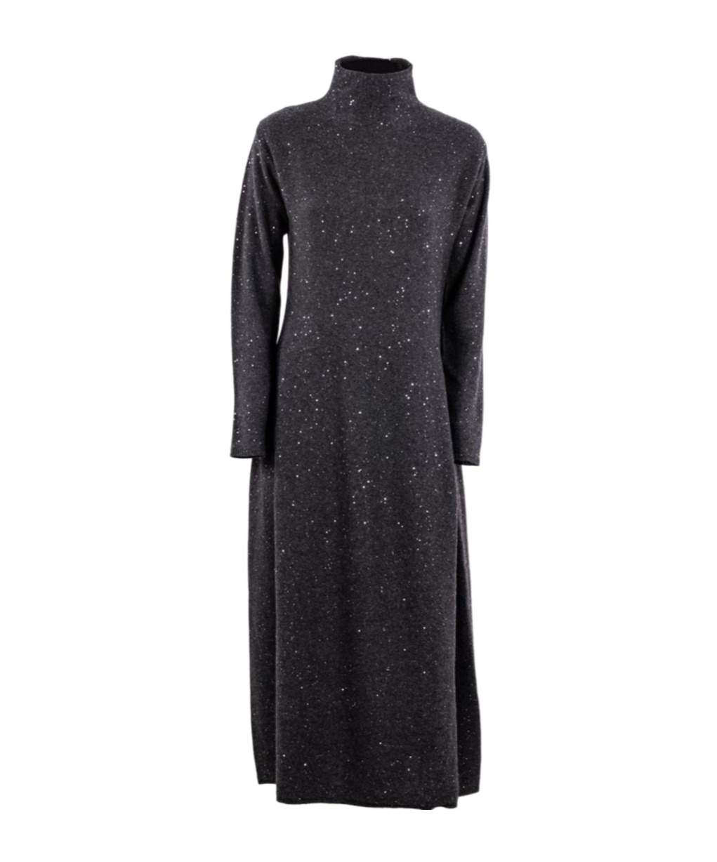 Antonelli High-neck Long-sleeved Dress In Gray