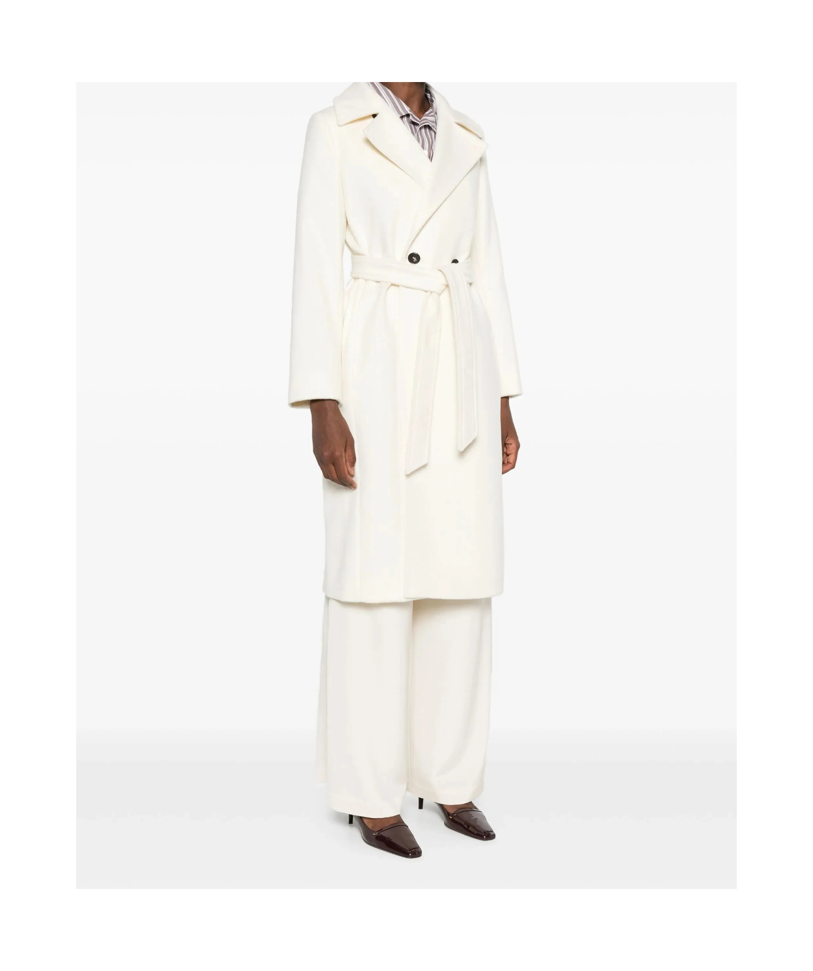 Max Mara Long-sleeved Coat In Neutral