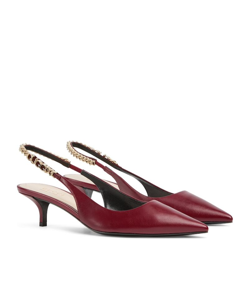 Gucci 45mm Signorina Slingback Pumps In Red