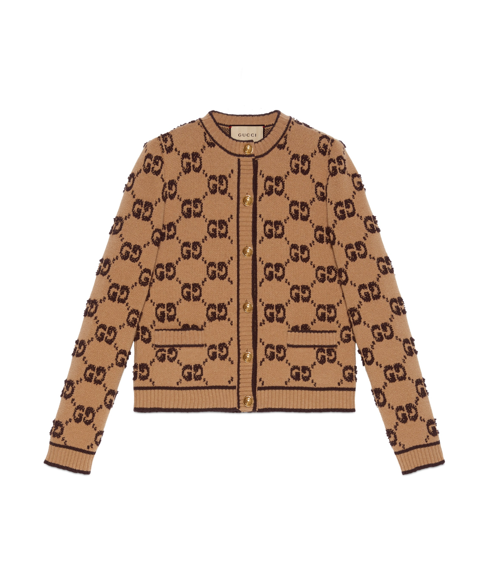 Gucci Gg Jacquard Wool Bouclé Cardigan In Multicolor
