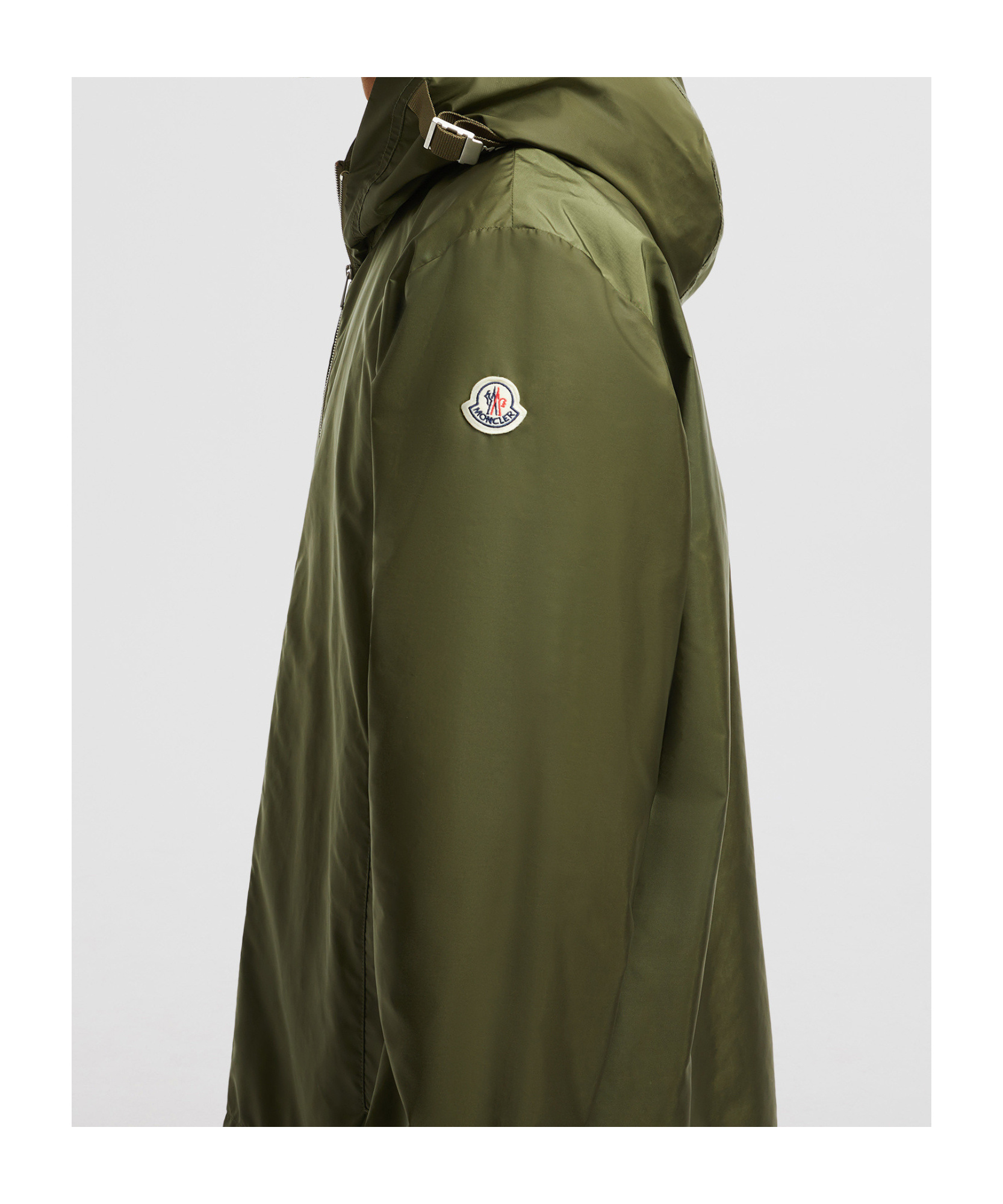 Moncler Lightweight Hooded Windbreaker With Adjustable Cuffs In Green
