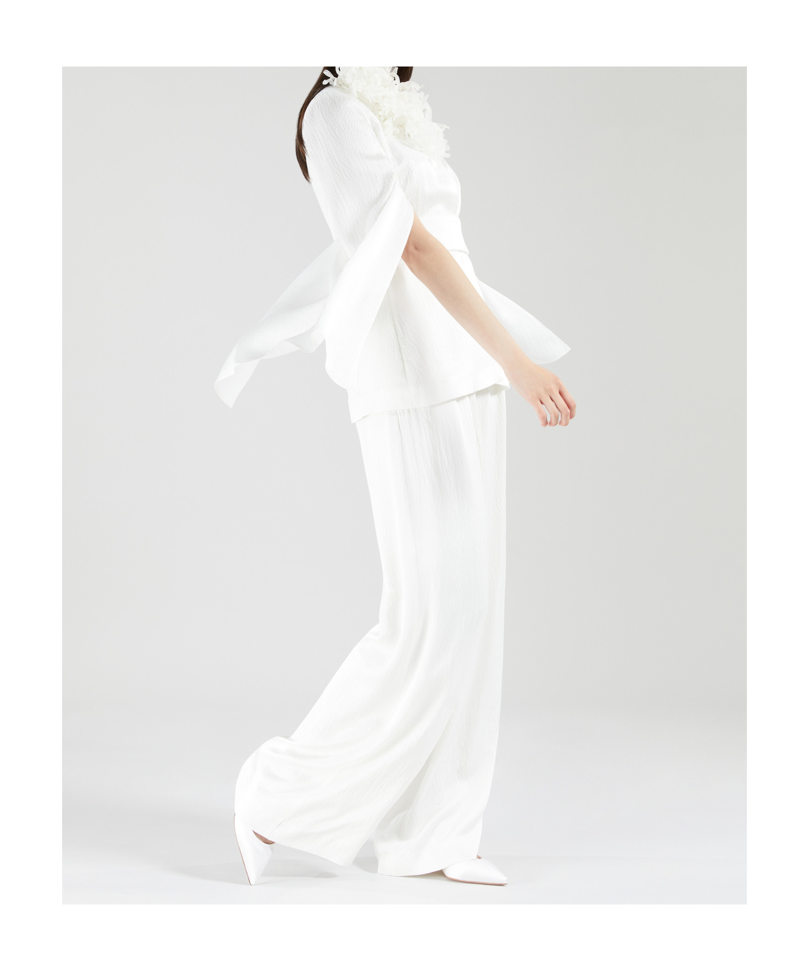 Max Mara Long-sleeved Kimono Jacket In White