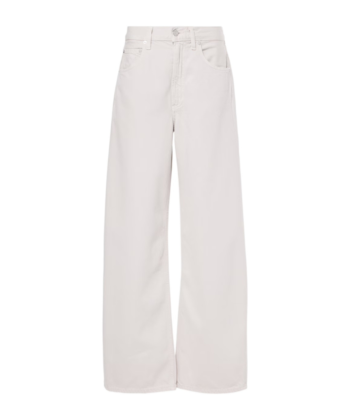 Agolde Low Curve Mid-rise Wide-leg Denim Trousers In White