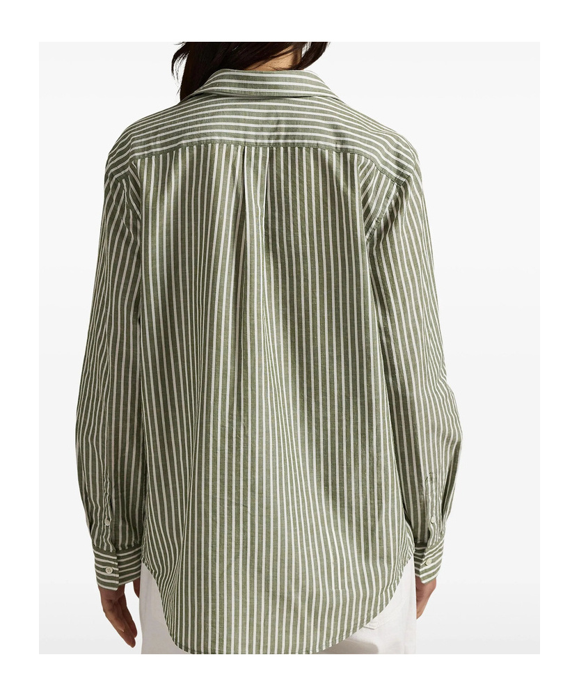 Polo Ralph Lauren Striped Long-sleeve Shirt In Green