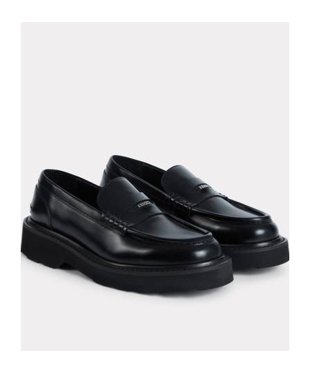 Kenzo Leather Penny Loafers In Black