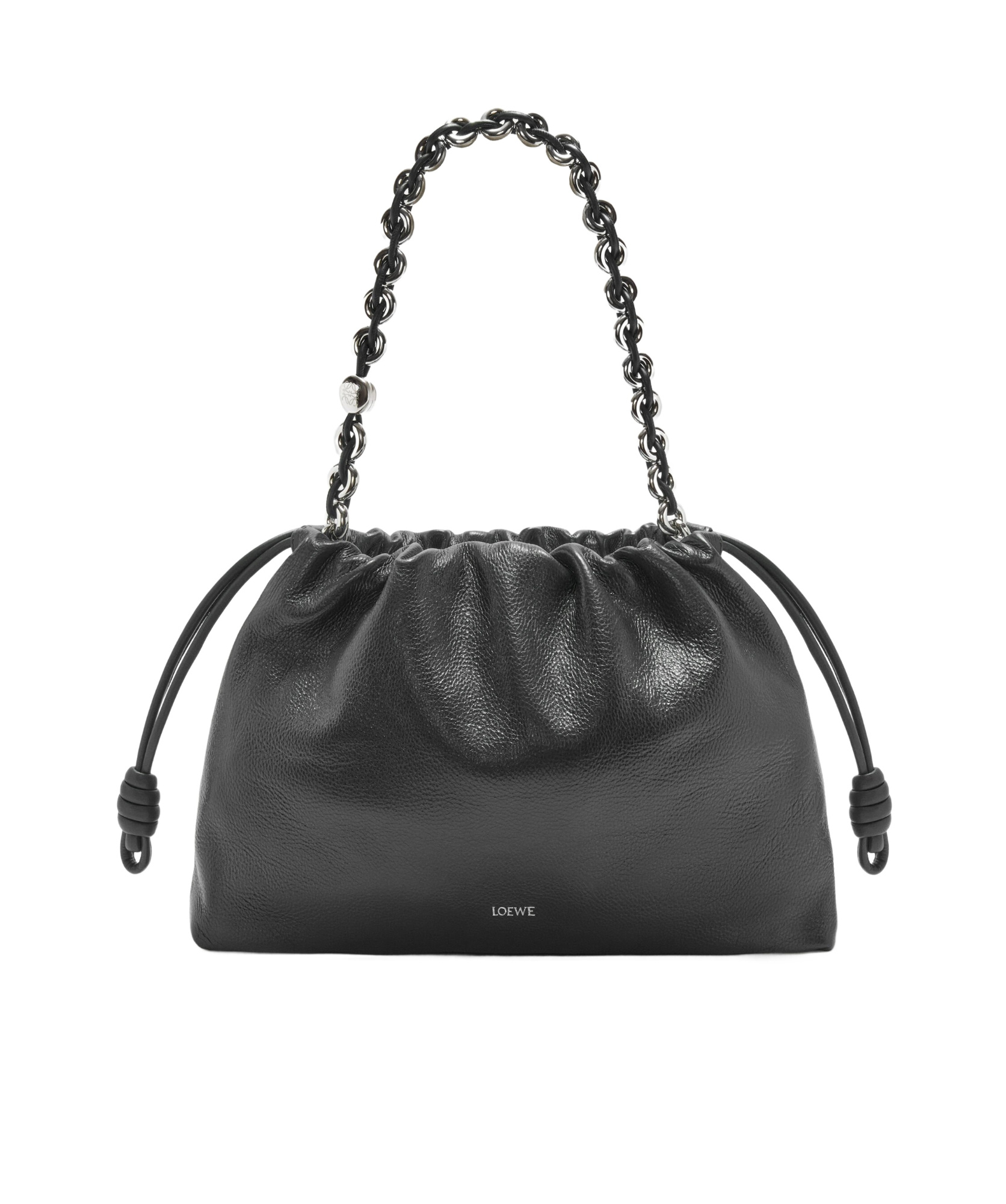 Shop Loewe Large Flamenco Purse In Deerskin In Black