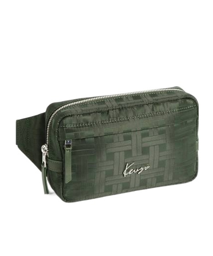 Kenzo Monogram-pattern Belt Bag In Green