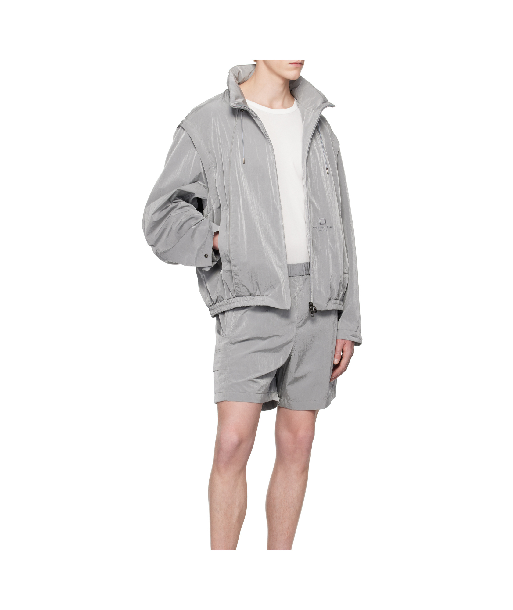 Wooyoungmi Gray Nylon Track Jacket In Gray