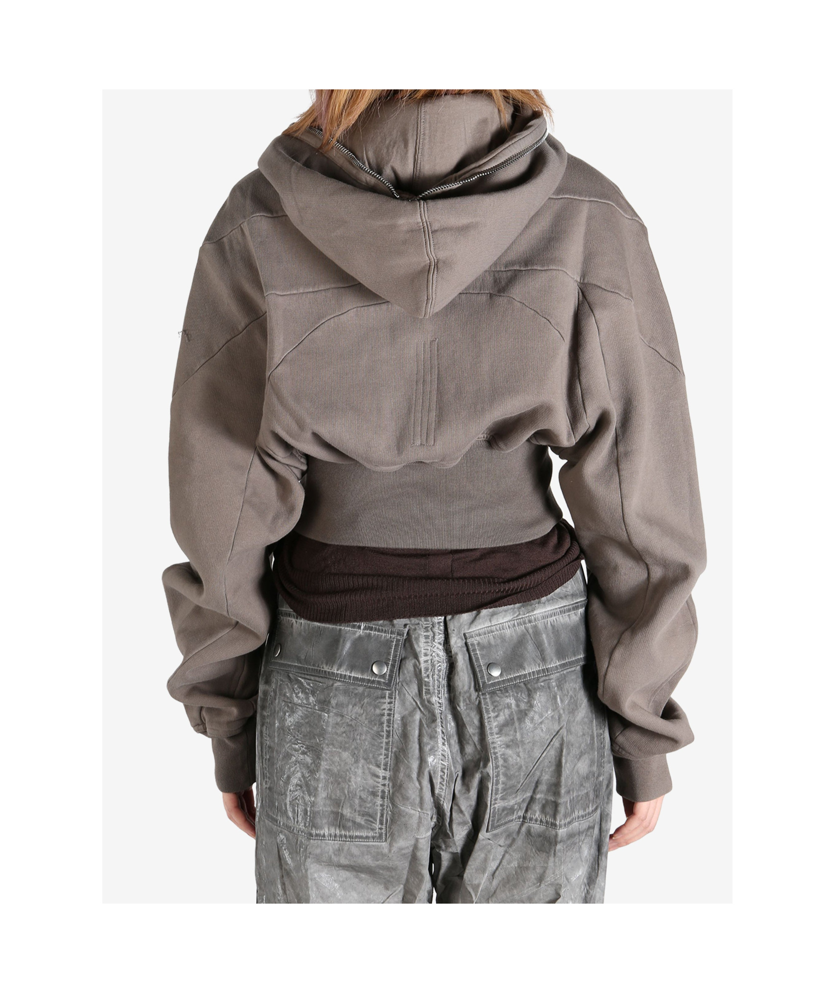 Rick Owens Drkshdw Long-sleeved Hoodie In Gray