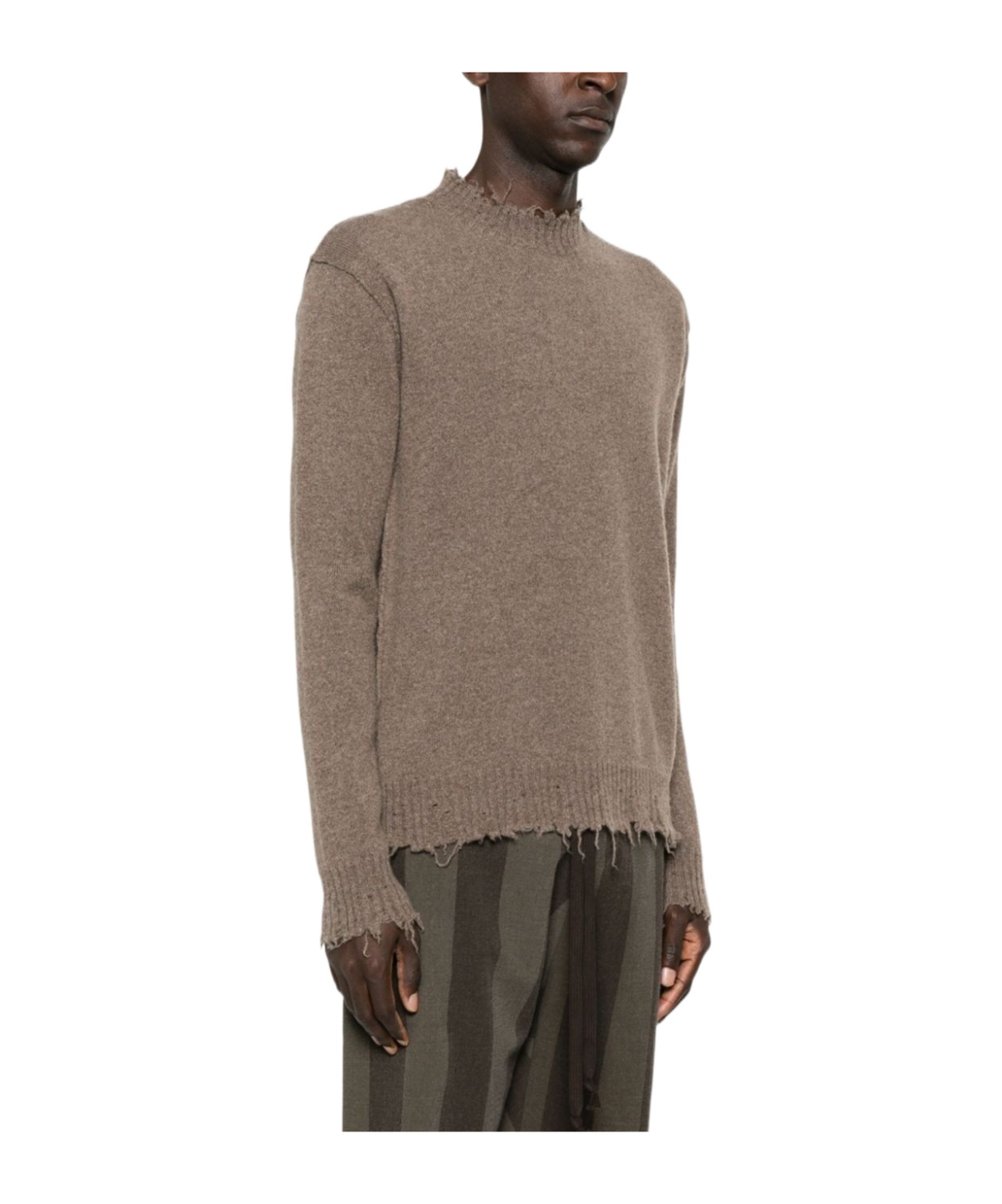 Uma Wang Distressed Sweater In Brown