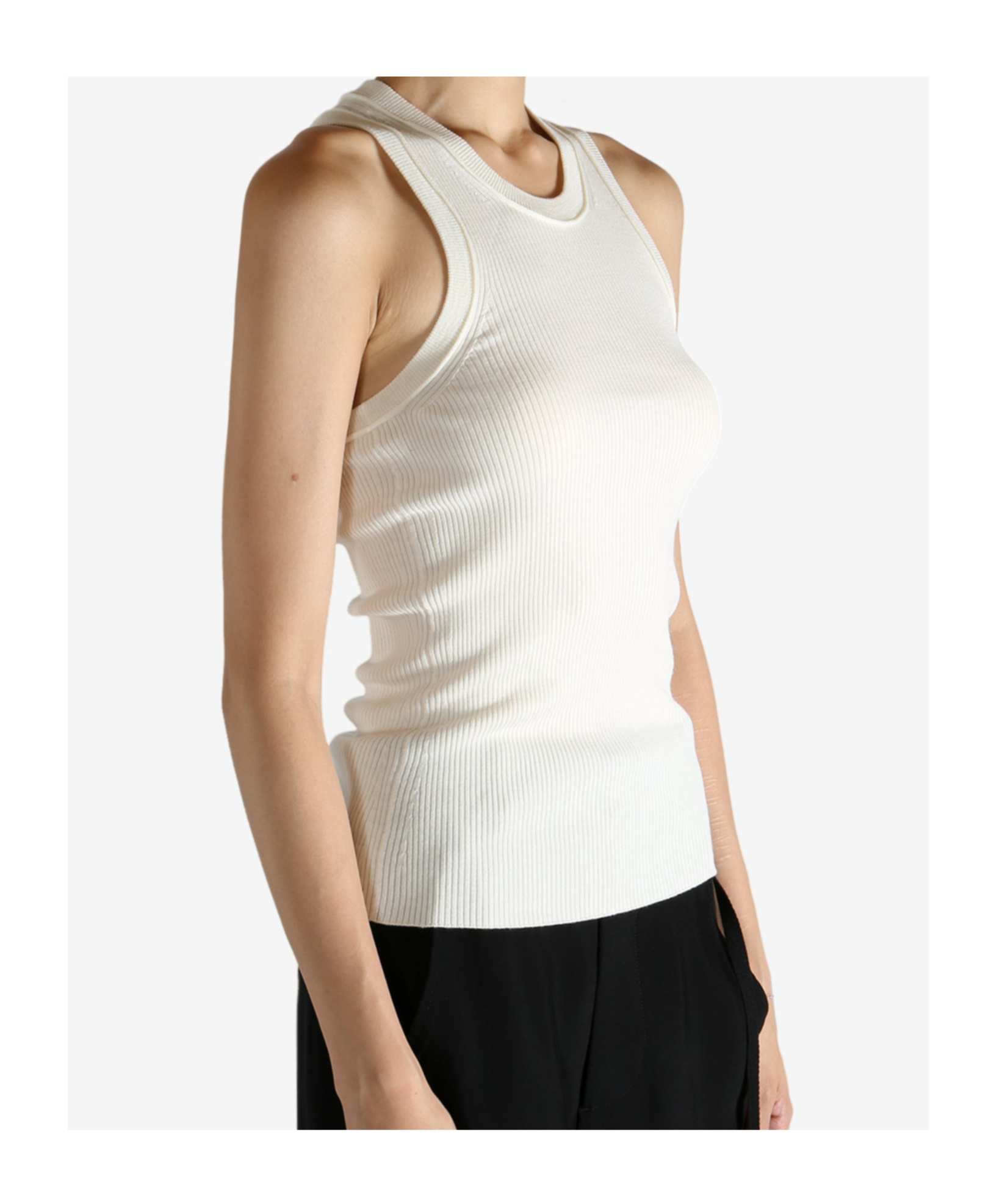 Givenchy Ribbed Racer-back Tank Top In Neutral
