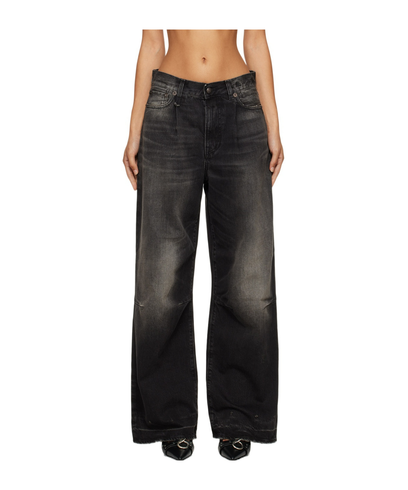 R13 Logo Denim Pants In Black