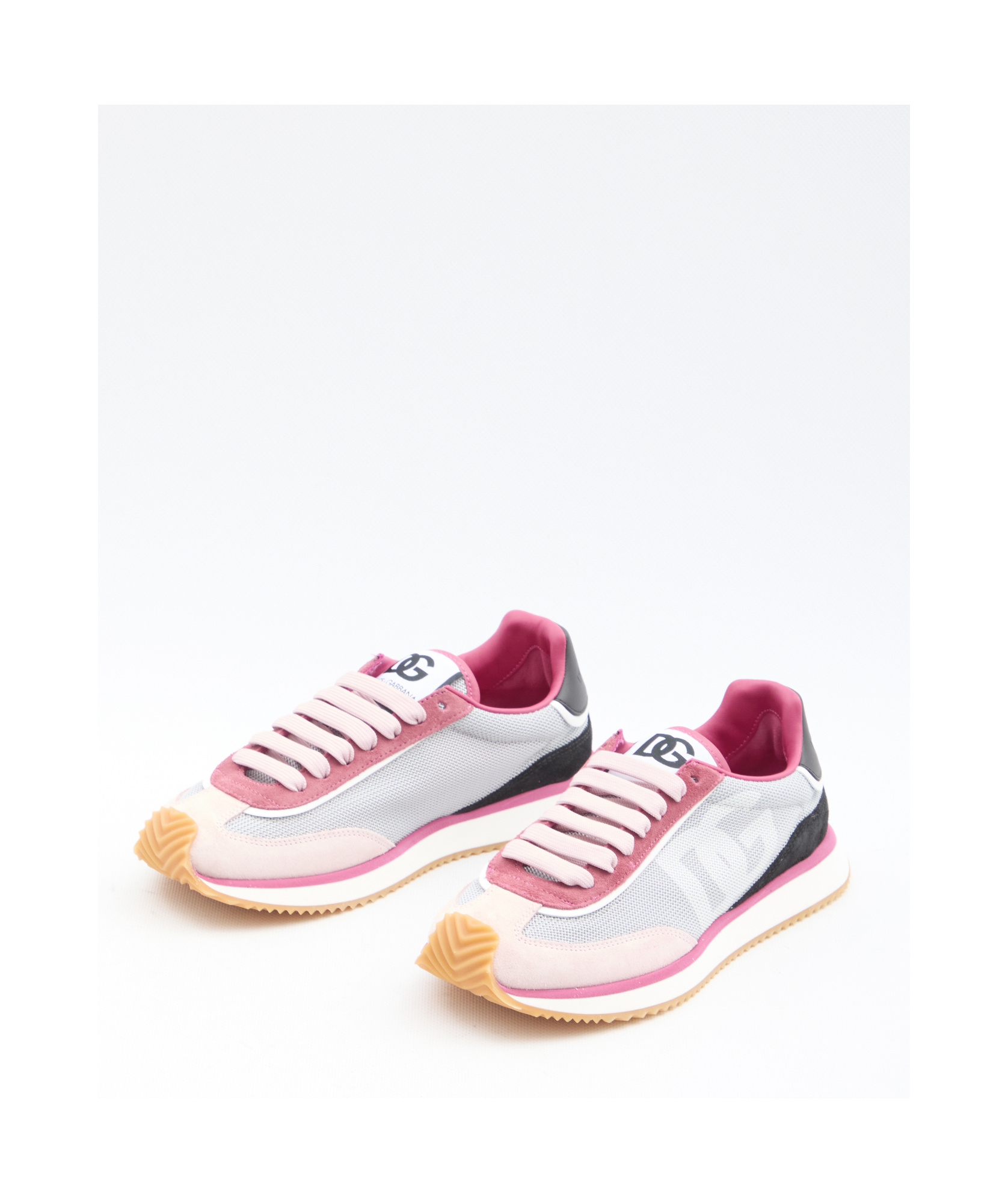 Dolce & Gabbana Cushion Sneakers With Rubber Sole And Leather Trim In White