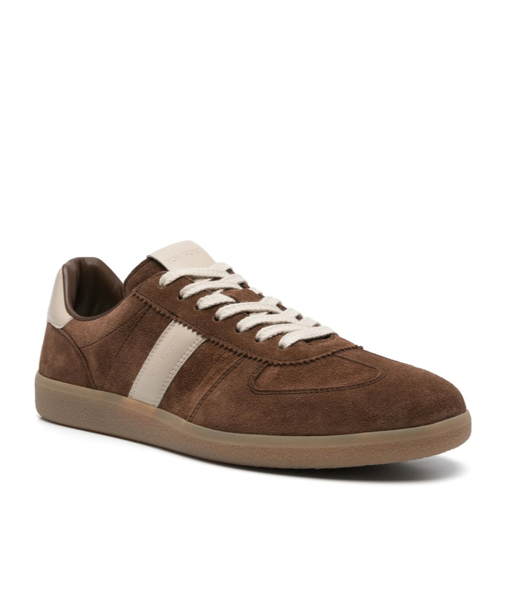 Tom Ford Men Suede Archer Sneakers In Brown