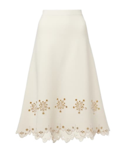 Altuzarra Melly Fan-shaped Crepe Midi Skirt In Neutral