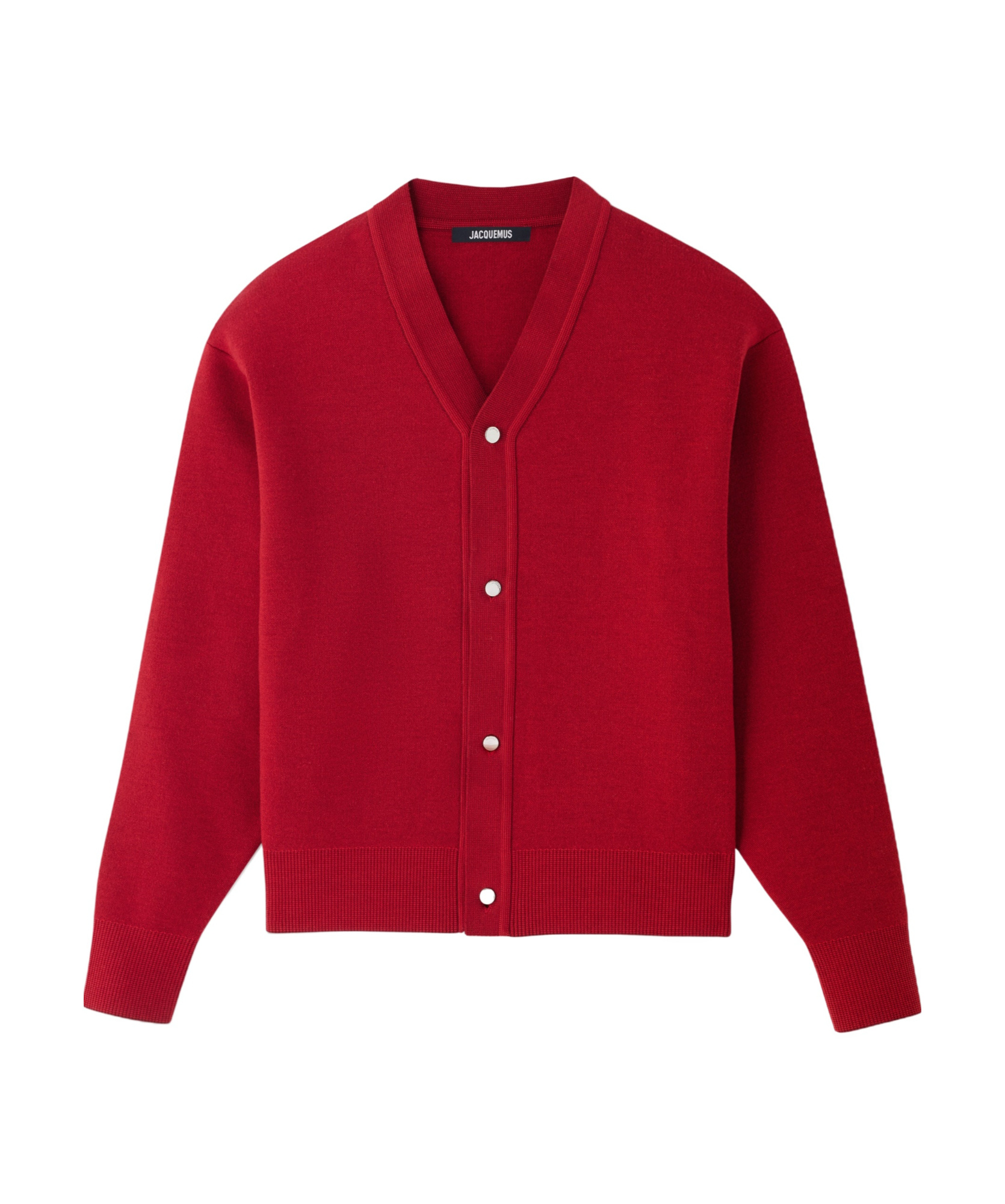 Jacquemus Le Cardigan Doppio Fine-knit Cardigan In Red