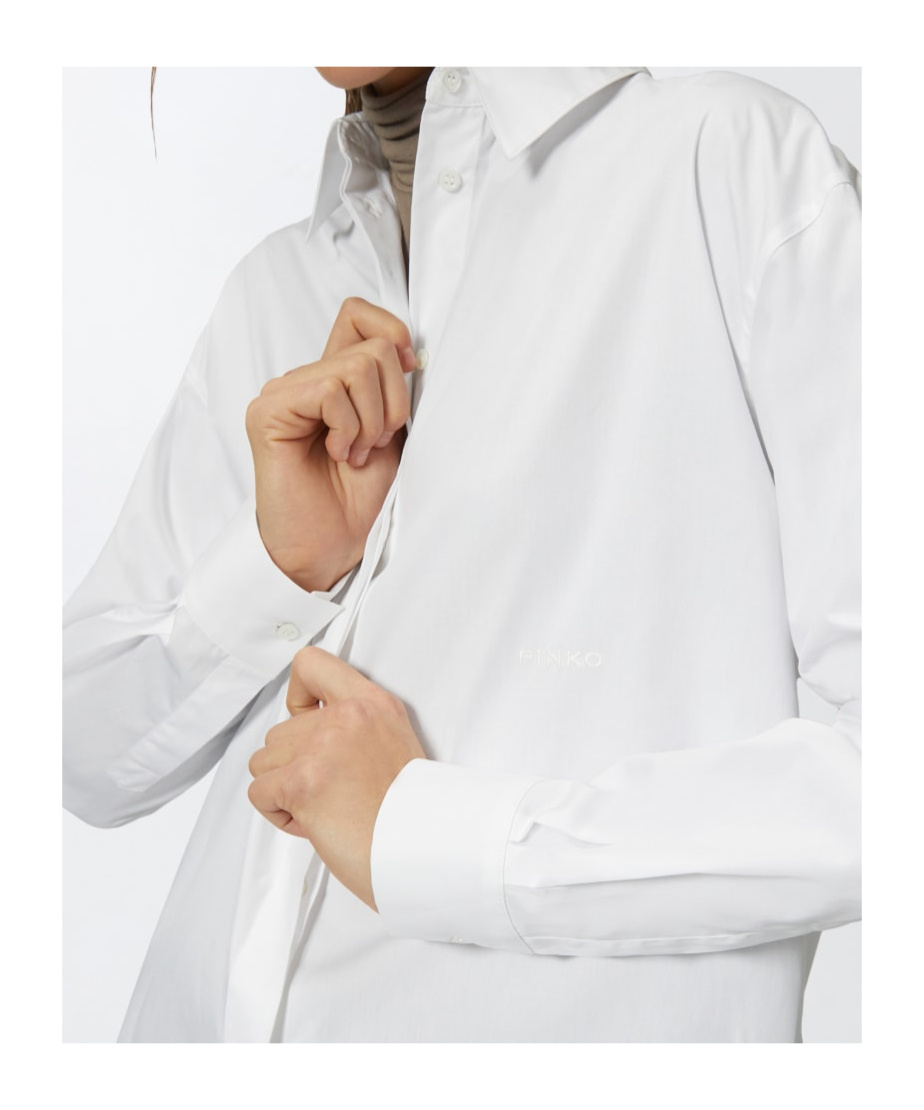 Pinko Oversize Poplin Shirt In White