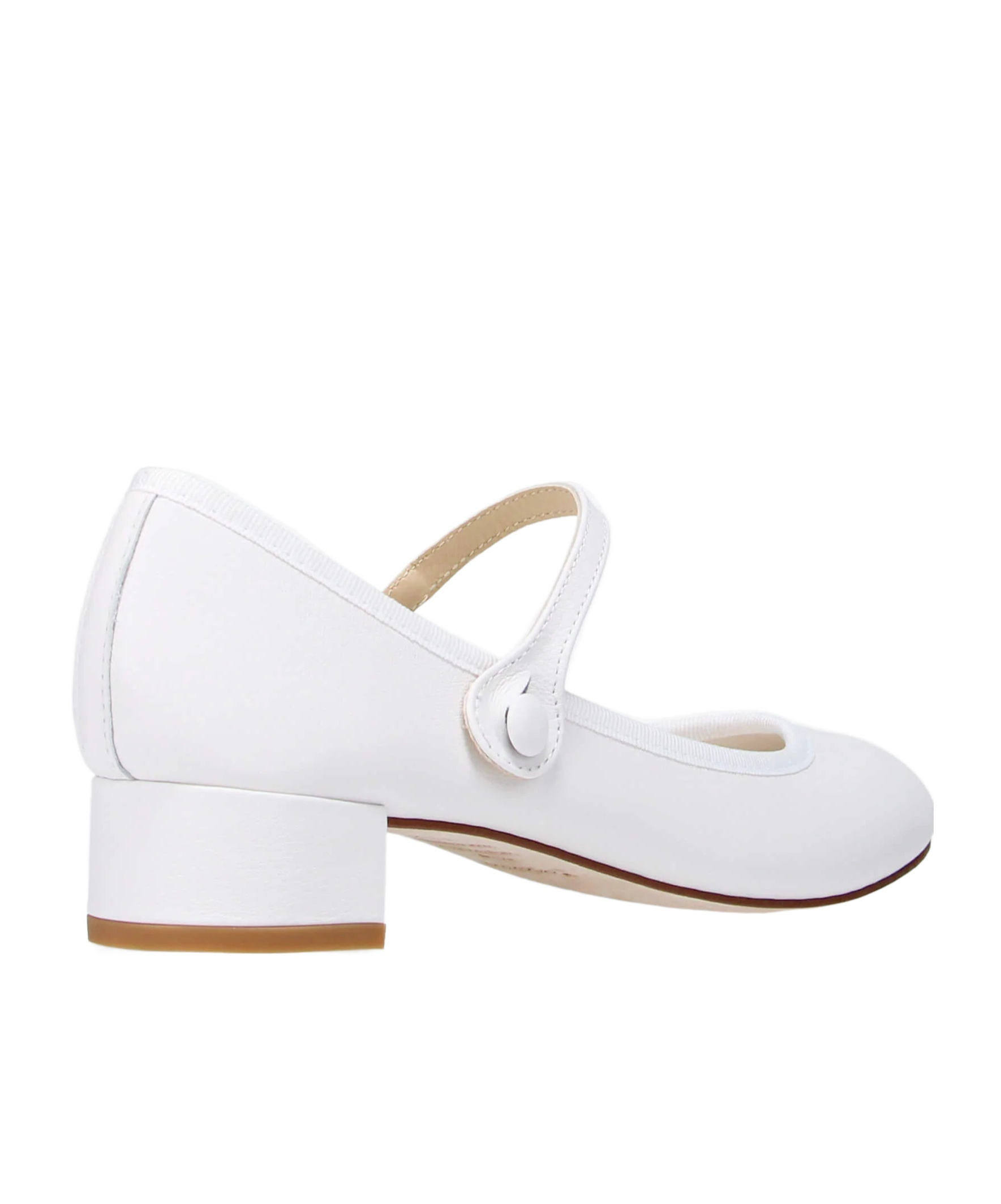 Repetto White Rose Mary Jane Heels In White