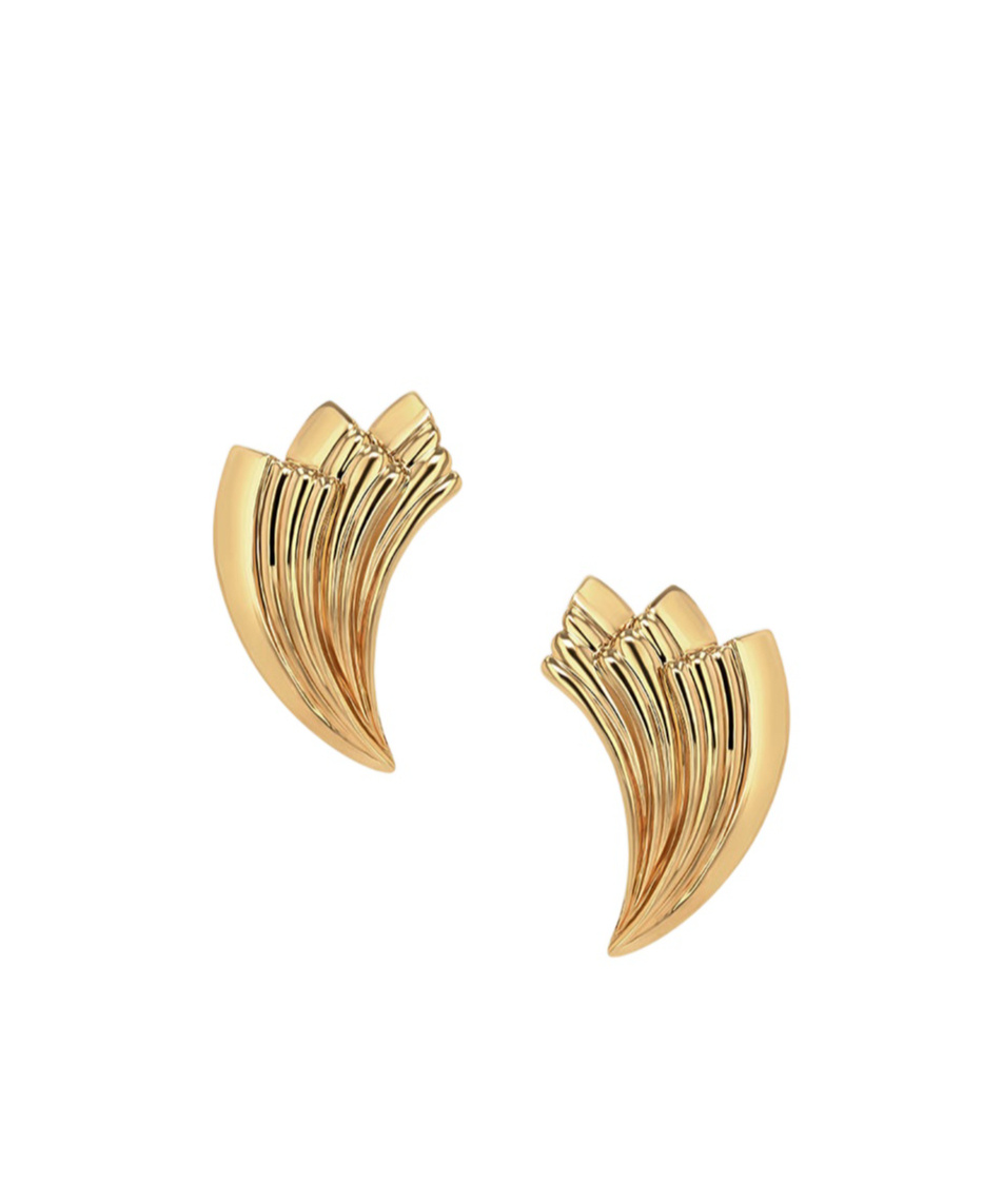 Shop Anine Bing Sector Earrings In Yellow