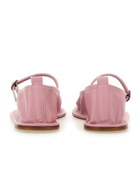 Hereu Woman Ballet Flats Pink Size 11 Leather In Pink