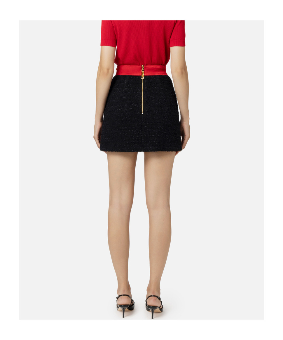 Elisabetta Franchi Tweed Miniskirt In Nude