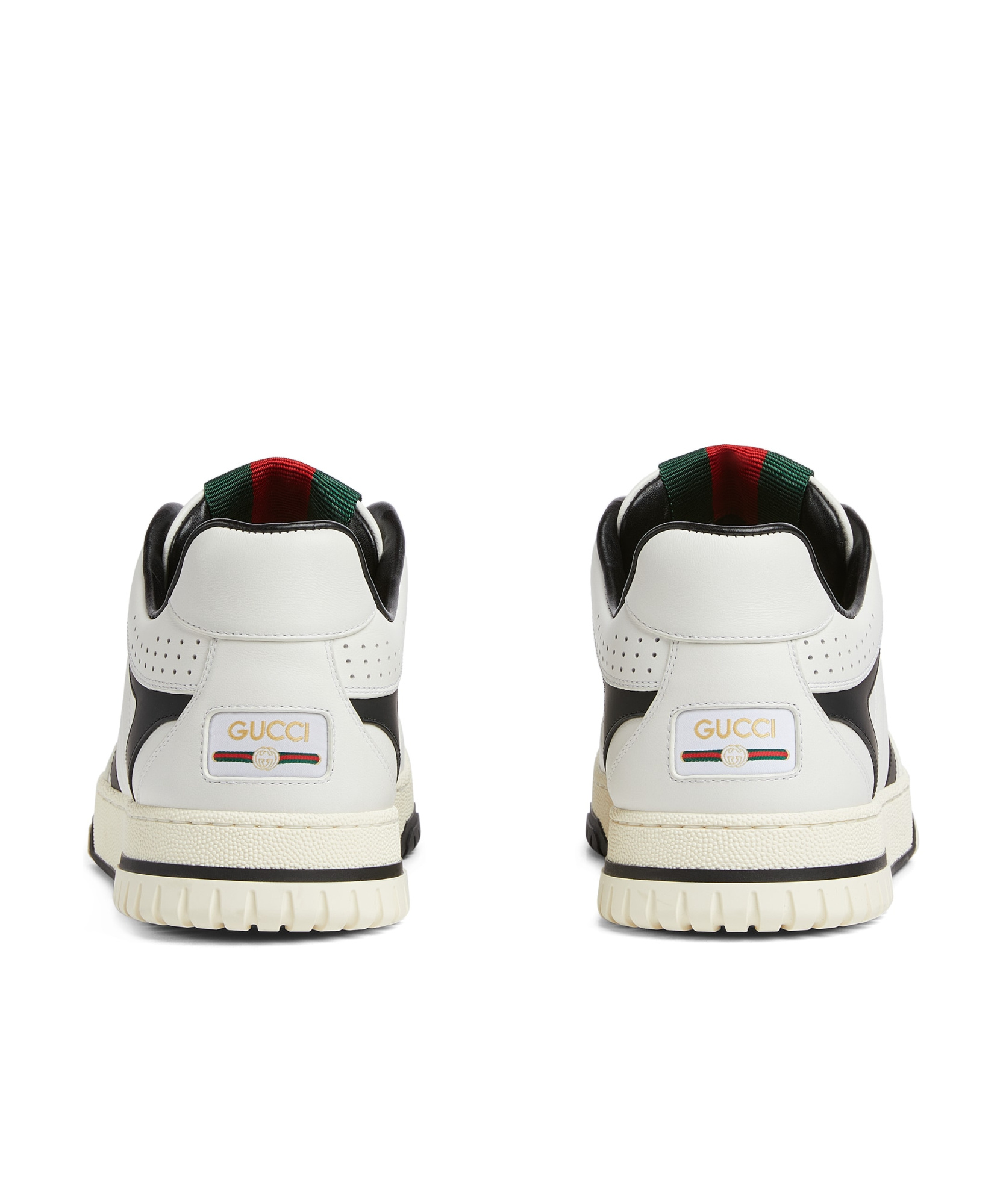 Gucci Men Re-web Leather Sneakers In White