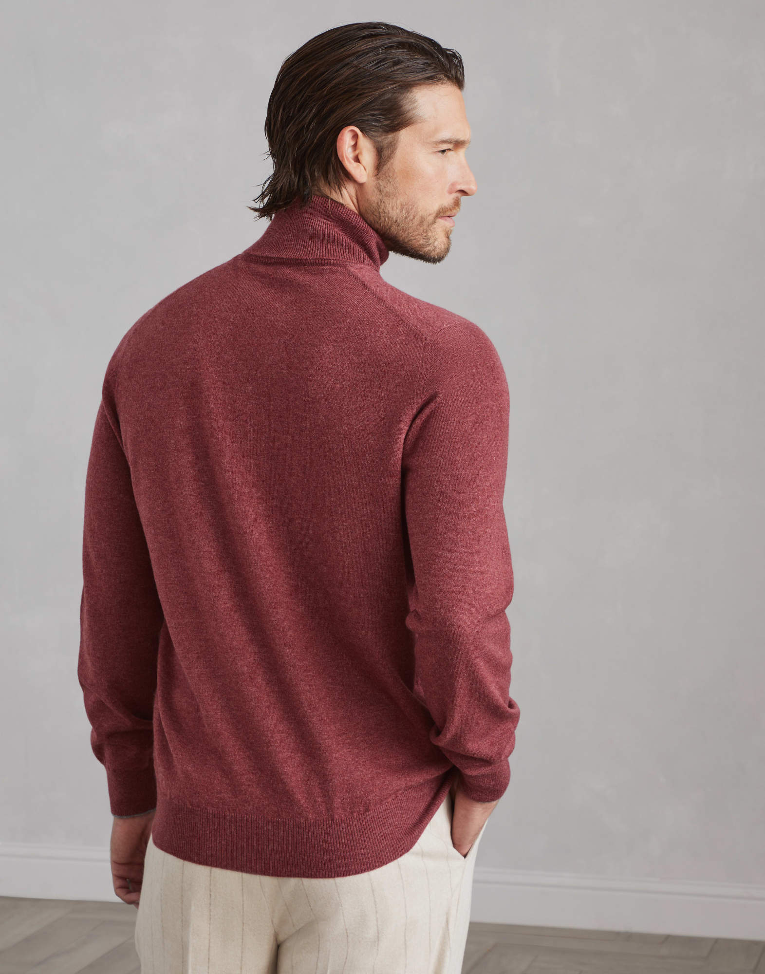 Brunello Cucinelli Roll-neck Cashmere Jumper In Red