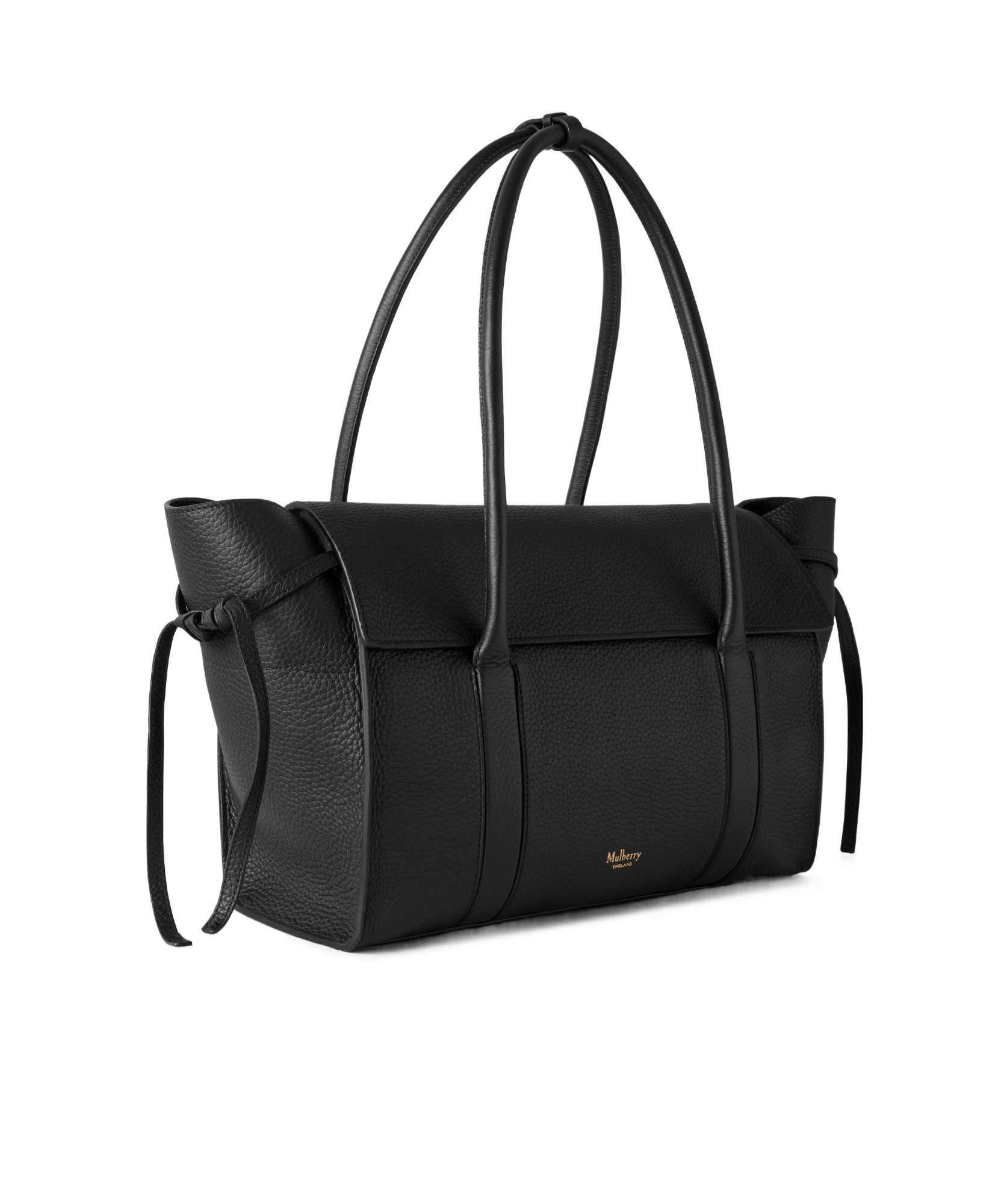 Mulberry 'small Bayswater' Black Shoulder Bag With Laminated Logo